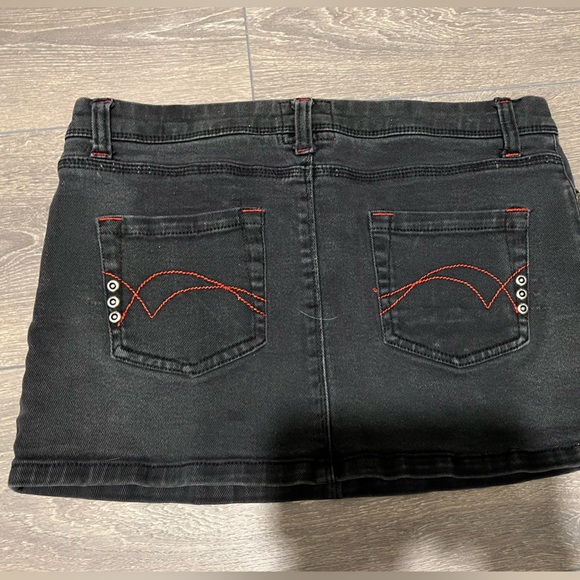 Chor black mini skirt vintage goth punk denim - Picture 2 of 3